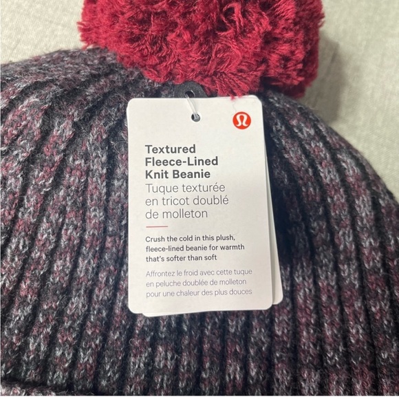 Lululemon Textured Fleece Lined Knit Beanie Winter Hat Nwt - Picture 5 of 6
